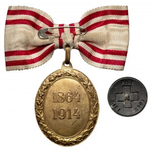 Austria, Czerwony Krzyż, Medal 1864-1914 i Znaczek 1914 - 1915 - 1916