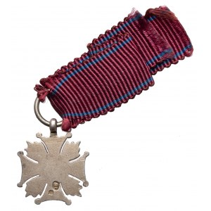 Miniaturka Krzyża Zasługi IIRP - w srebrze - sygnowana