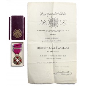 Srebrny Krzyż Zasługi po raz Drugi - wraz z dyplomem i pudełkiem