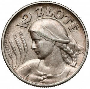 Kobieta i kłosy 2 złote 1925 z kropką, Londyn