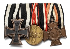 Niemcy, zestaw odznaczeń na szpandze, w tym Krzyż Żelazny