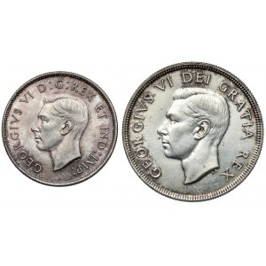 Kanada, Jerzy VI, 50 centów i 1 dolar 1942-1949, zestaw (2szt)
