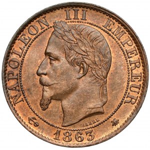 France, Napoleon III, 5 centimes 1863-A