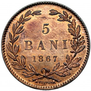 Romania, 5 bani 1867