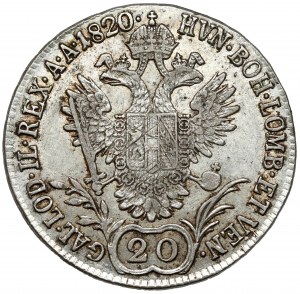 Austria, Franciszek I, 20 krajcarów 1820-A, Wiedeń