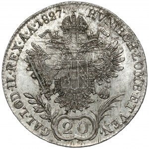 Austria, Francis I, 20 kreuzer 1827-A, Vienna