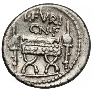 Republika, L. Furius Cn. f. Brocchus (63 p.n.e.) Denar