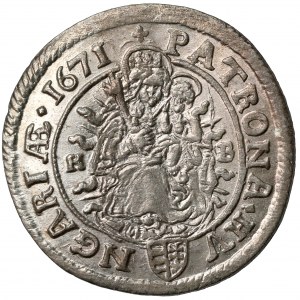 Hungary, Leopold I, 6 kreuzer 1671-KB, Kremnitz