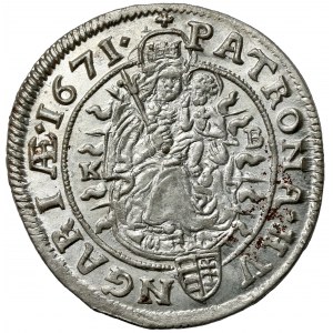 Hungary, Leopold I, 6 kreuzer 1671-KB, Kremnitz