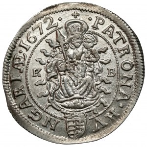 Hungary, Leopold I, 6 kreuzer 1672-KB, Kremnitz