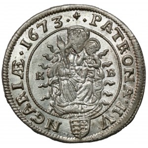 Węgry, Leopold I, 6 krajcarów 1673-KB, Kremnica