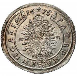 Hungary, Leopold I, 15 kreuzer 1675-KB, Kremnitz