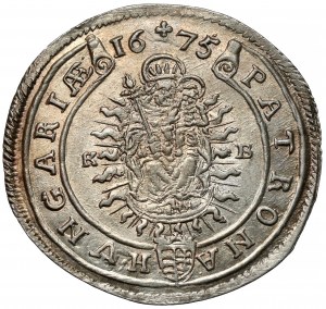 Hungary, Leopold I, 15 kreuzer 1675-KB, Kremnitz