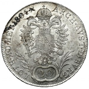 Austria, Franciszek II, 20 krajcarów 1804-A, Wiedeń