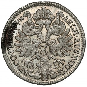 Austria, Maria Theresa, 3 kreuzer 1774 CA