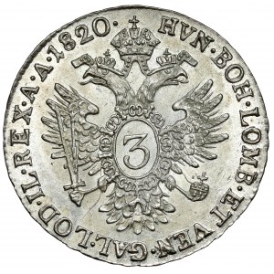 Austria, Franz I, 3 kreuzer 1820-B, Kremnitz