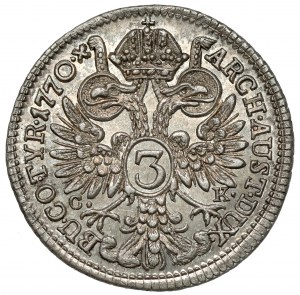 Austria, Maria Theresa, 3 kreuzer 1770 CK