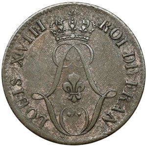 Réunion (Iles de Bourbon) Ludwik XVIII, 10 centimes 1816-A, Paryż