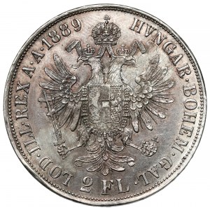 Austria, Franz Joseph I, 2 florin 1889