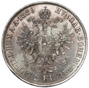 Austria, Franz Joseph I, 2 florin 1889