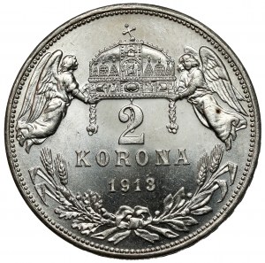 Hungary, Franz Joseph I, 2 korona 1913 KB