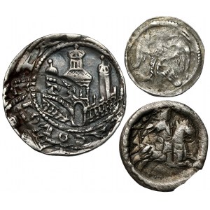 Węgry i Kolonia, zestaw denarów i brakteat, zestaw (3szt)