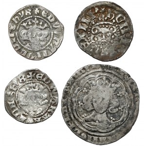 Anglia, zestaw denarów (4szt)