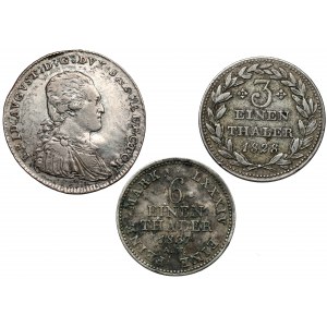 Niemcy, 1/6 - 1/3 talara 1791-1837, zestaw (3szt)