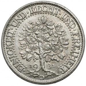 Weimar, 5 mark 1931-D, München - Eichbaum