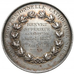 France, Medal 1889 - Ecole Profesionnelle Catholique Sully