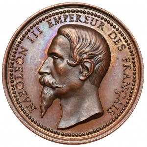 Francja, Napoleon III, Medal 1856- Palais du commerce a Lyon