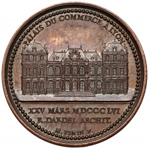 Francja, Napoleon III, Medal 1856- Palais du commerce a Lyon