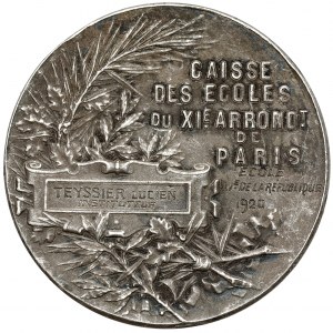 France, Medal 1920 - Caisse des ecoles du XIe de Paris