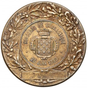 France, Medal - Concours de gymnastique 1899