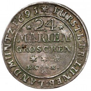 Brunswick-Wolfenbüttel, Rudolph August & Anton Ulrich, 24 groszy maryjnych 1691
