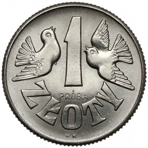 Próba NIKIEL 1 złoty 1958 - gołębie