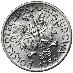 5 złotych 1958 Rybak - wąska ósemka