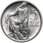 5 złotych 1958 Rybak - wąska ósemka