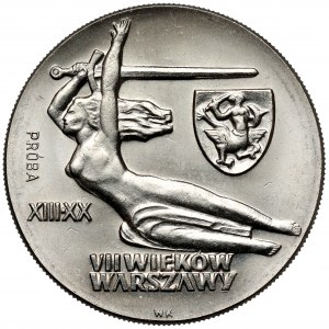 Próba NIKIEL 10 złotych 1965, VII wieków Warszawy - Nike, z herbem