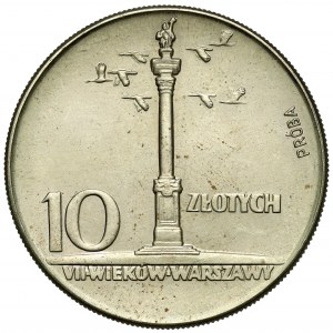 Próba NEUSILBER 10 złotych 1965 Mała Kolumna - RZADKOŚĆ