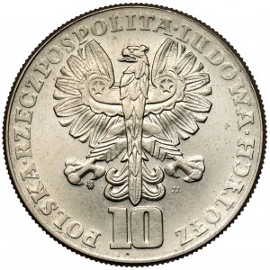 Próba MIEDZIONIKIEL 10 złotych 1967 Skłodowska - w lewo