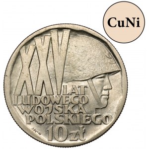 Próba MIEDZIONIKIEL 10 złotych 1968 XXV lat LWP