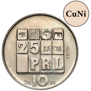 Próba MIEDZIONIKIEL 10 złotych 1969, 25 lecie PRL