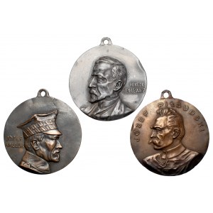 Medaliony (84mm) - Haller, Piłsudski, Sienkiewicz (3szt)
