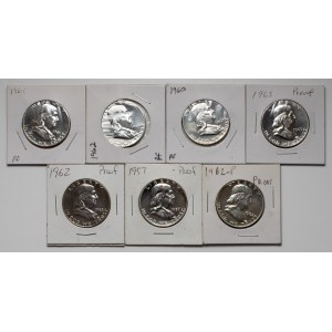 USA, 1/2 dollar 1957-1963, lot (7pcs)