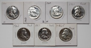 USA, 1/2 dolara 1957-1963, zestaw (7szt)