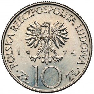 Próba MIEDZIONIKIEL 10 złotych 1974 Mickiewicz