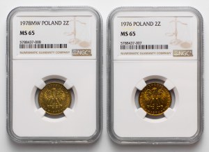 2 złote 1976 i 1978, zestaw (2szt)
