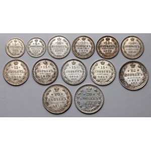 Russia, Nicholas II, 5 - 20 kopecks 1905-1915, lot (13pcs)