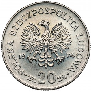 Próba MIEDZIONIKIEL 20 złotych 1974 Nowotko